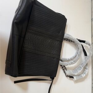 Black Textured Tote Bag